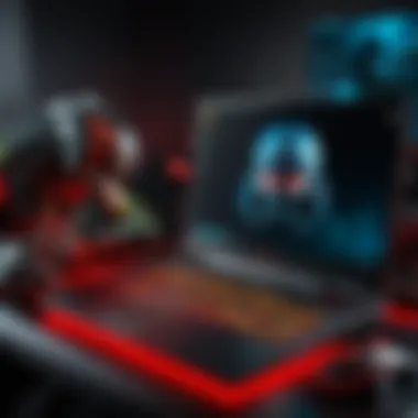 Gaming Setup with Predator Laptop A gamer using a Predator laptop in a modern setup