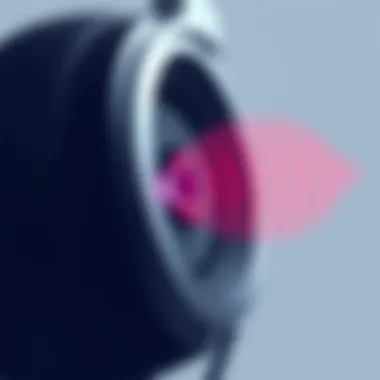 Close-up of headphone audio quality test