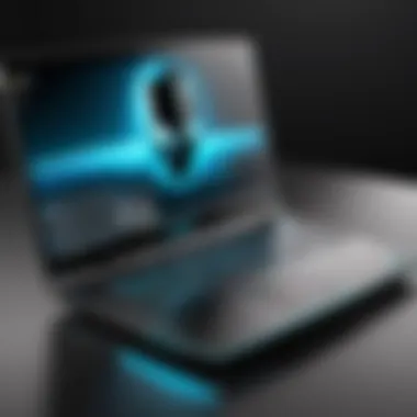 Visual representation of Alienware Slim laptop user interface and software capabilities