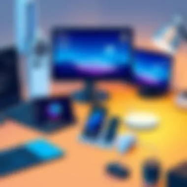 An organized workspace featuring the Amazon 3 in 1 Charging Station enhancing productivity.