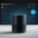 Illustration of Amazon Alexa device with privacy settings interface