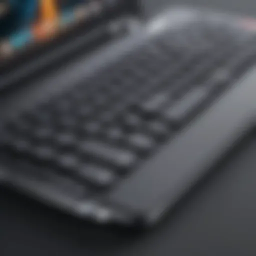 Close-up view of the Amazon foldable keyboard showcasing its sleek design.