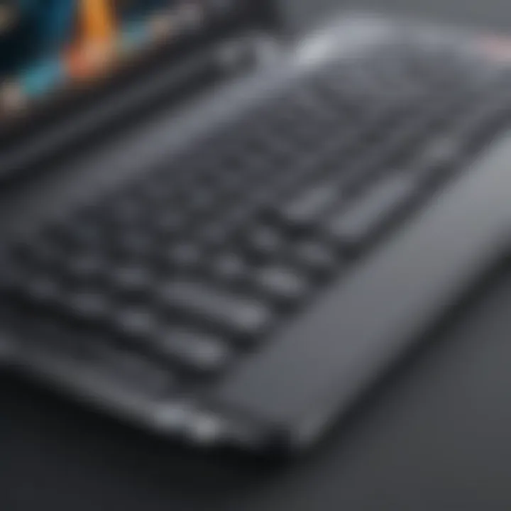 Close-up view of the Amazon foldable keyboard showcasing its sleek design.