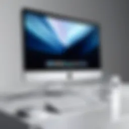 A sleek and modern Apple desktop computer setup showcasing its minimalist design.