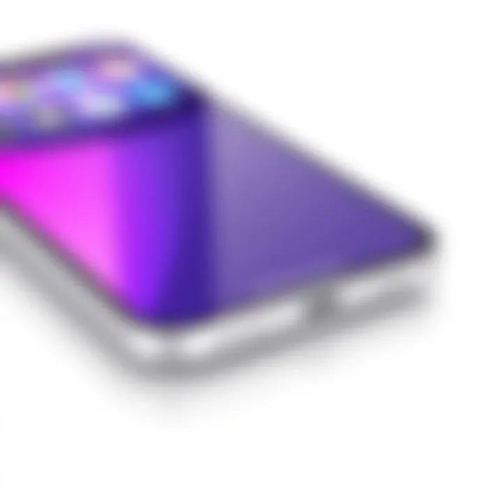 Close-up view of Apple's latest smartphone showcasing its sleek design and finish