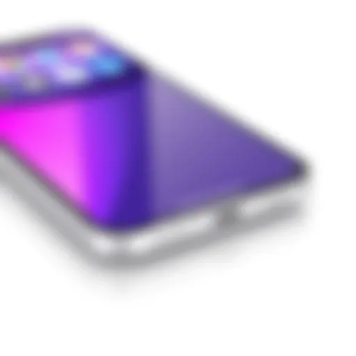 Sleek Design of Apple's Latest Smartphone Close-up view of Apple's latest smartphone showcasing its sleek design and finish