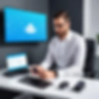 IT Professional Managing Android Devices Remotely IT professional using a remote control application for Android management
