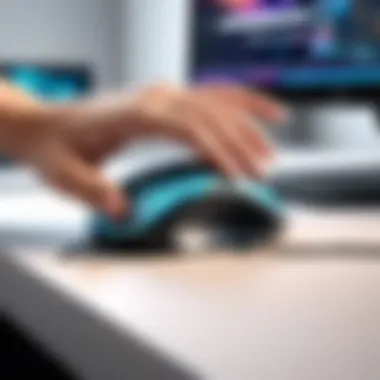 User demonstrating proper grip on an ergonomic mouse