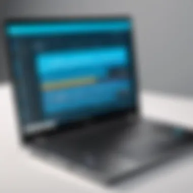 HP laptop with diverse applications displayed on the screen