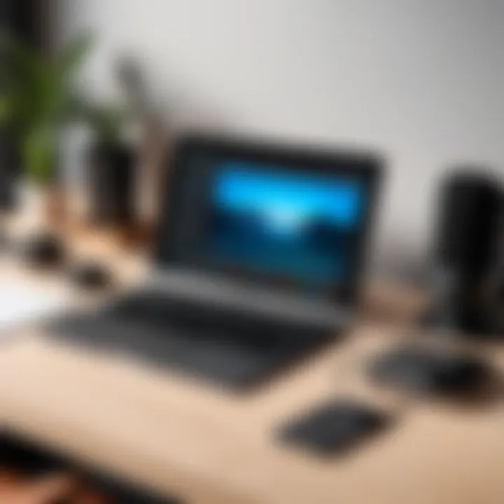 Essential podcast equipment laid out on a desk