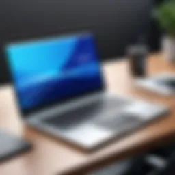 Sleek touch screen laptop on a professional desk