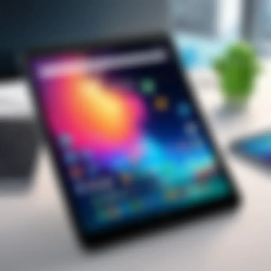 Android tablet showcasing productivity apps