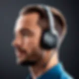 Wireless headset showcasing sleek design