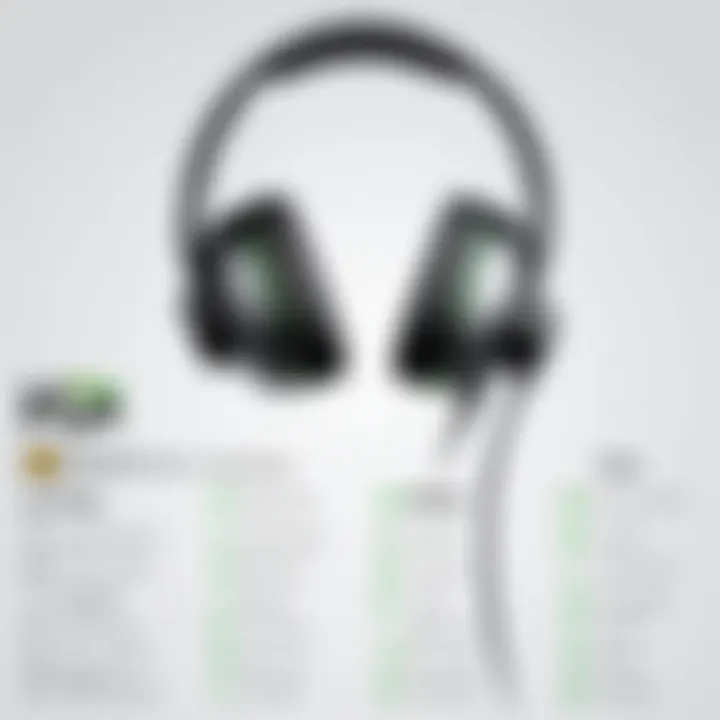 Comparison chart highlighting sound quality and compatibility of top Xbox headsets