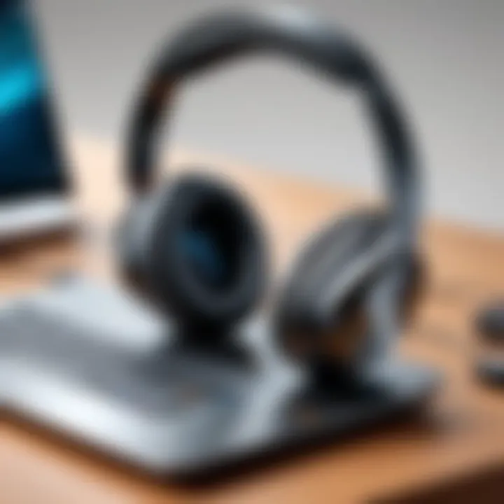 Bose headphones connected to a computer demonstrating connectivity options