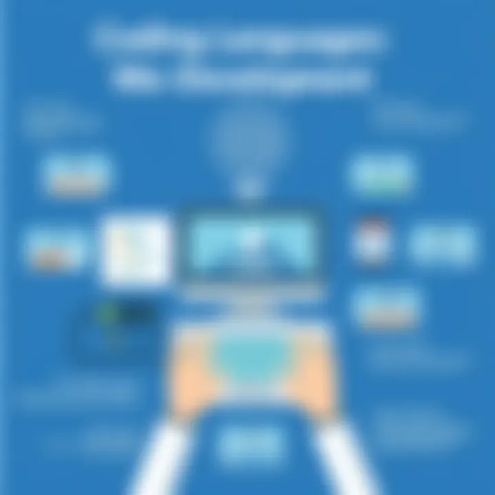 Coding Languages in Web Development Infographic showing coding languages used in web development