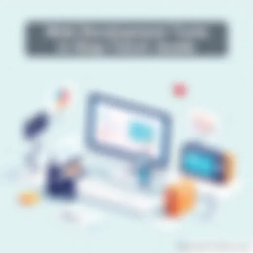 Conceptual illustration of web development tools and technologies