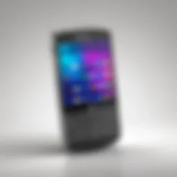 Blackberry device showcasing modern software