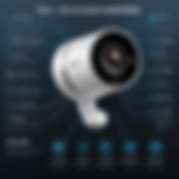 Infographic illustrating the benefits and challenges of audio-enabled security cameras