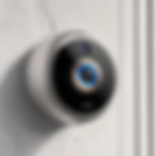 Close-up view of the Nest Doorbell Security Camera showcasing its design.