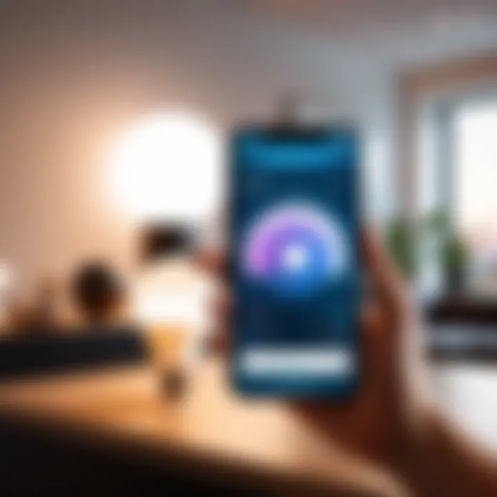 Illustration of LIFX smart bulb app interface on a smartphone