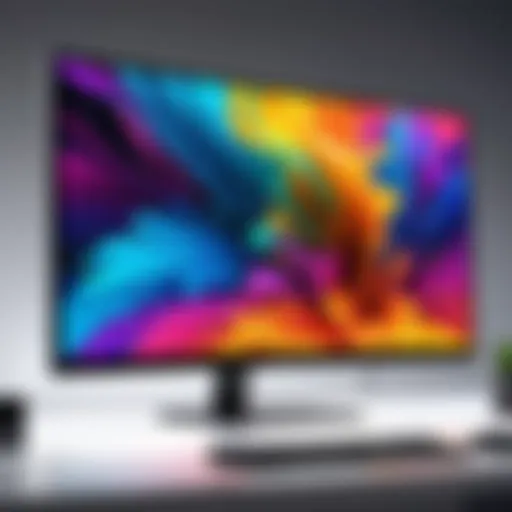 Expansive view of a 4K ultrawide monitor showcasing vibrant colors and high resolution.