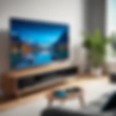 Wireless Audio Setup Enhancing Viewing Experience Illustration of a wireless audio setup with headphones and a TV