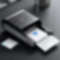 Compact Bluetooth thermal printer paired with an iPhone