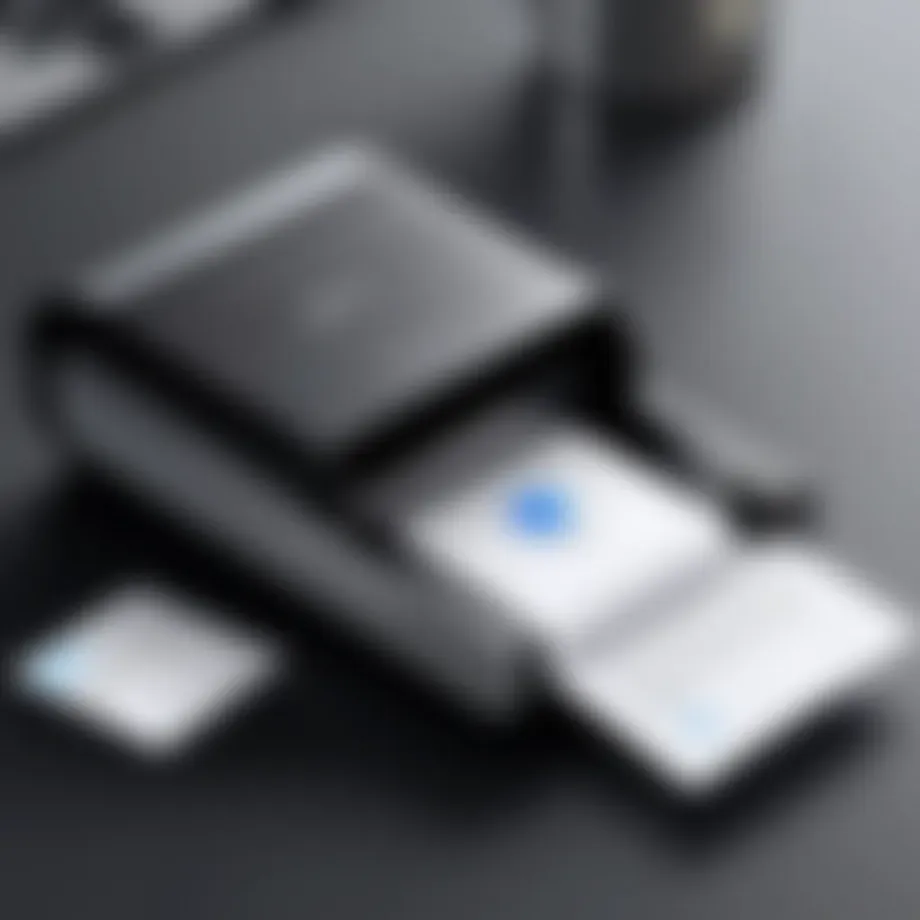 Compact Bluetooth thermal printer paired with an iPhone