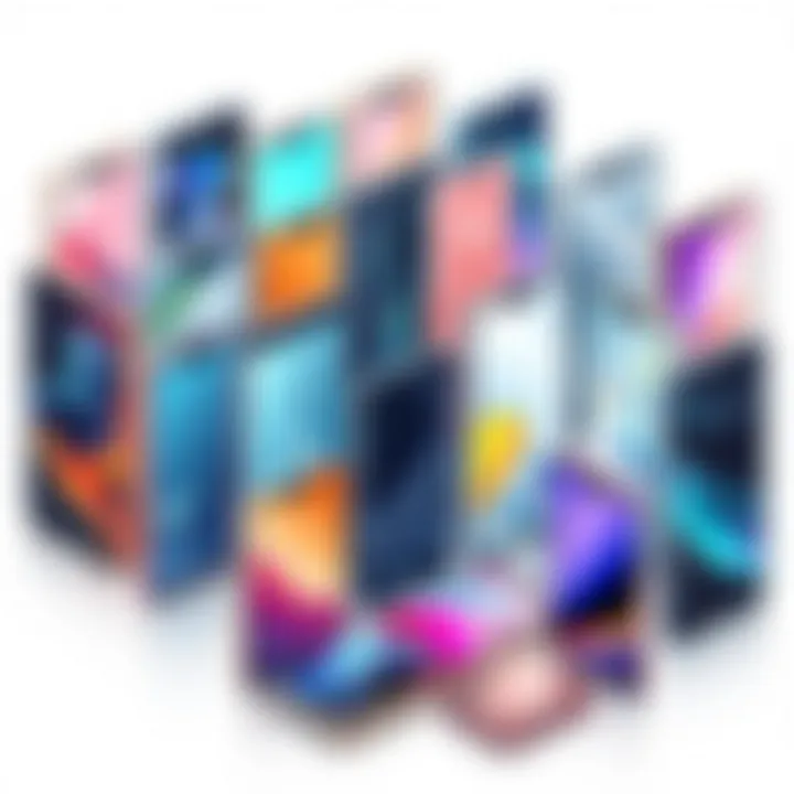 Diverse Smartphone Models Diverse range of smartphone models showcasing various designs
