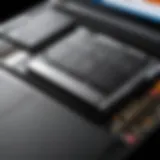 Close-up view of Lenovo Yoga laptop showcasing RAM slots