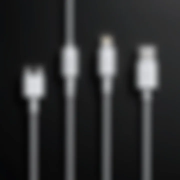 Comparison of different MacBook Pro Lightning cables showcasing length and durability