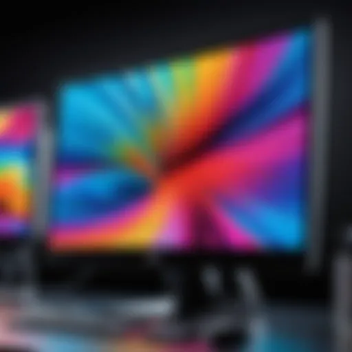 High-resolution computer monitor showcasing vibrant graphics