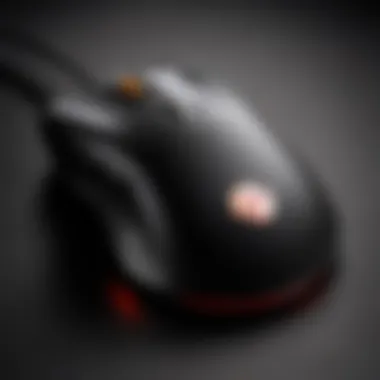 Sleek and modern design of the HP Omen Mouse showcasing its ergonomic shape.