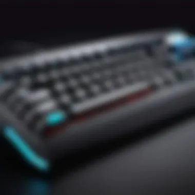 A sleek Corsair keyboard design highlighting customizable features