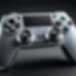 Detailed view of a custom-designed game controller showcasing unique features.