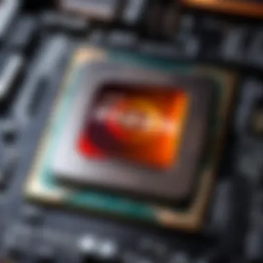 An AMD Ryzen processor on a motherboard showcasing its advanced architecture