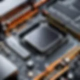 Close-up of a high-performance Ryzen motherboard showcasing advanced technology.