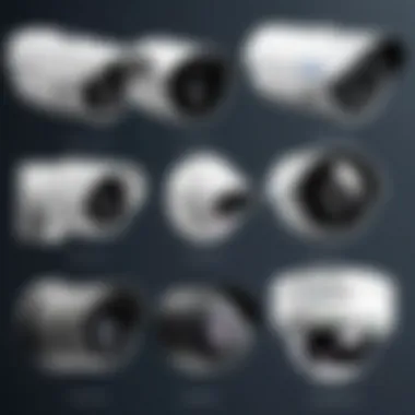 Comparison chart of different security camera models and specifications