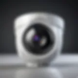 Detailed view of a modern security camera with advanced features