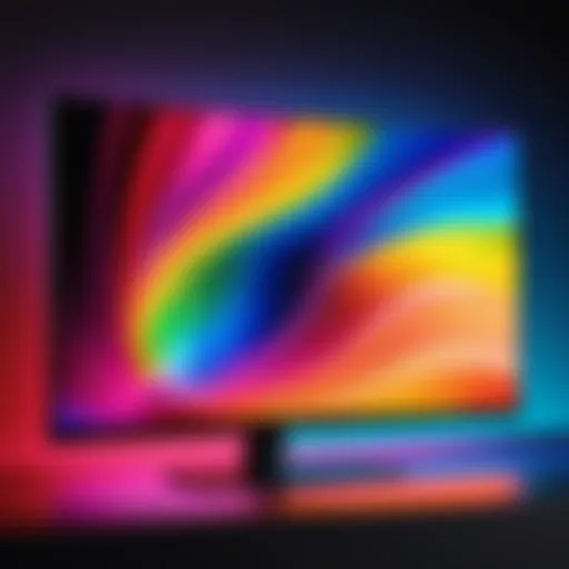 A sleek 48-inch OLED gaming monitor showcasing vibrant colors and deep contrasts.