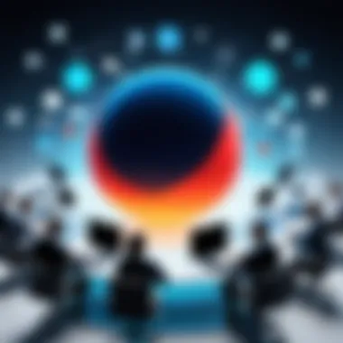 Team Collaboration Online Conceptual image of team collaboration in an online environment.