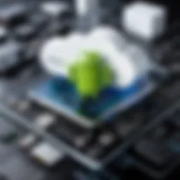 Cloud architecture diagram showcasing Android emulator components