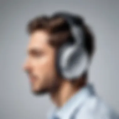 Sound Isolation Features An illustration showing sound isolation features of headphones