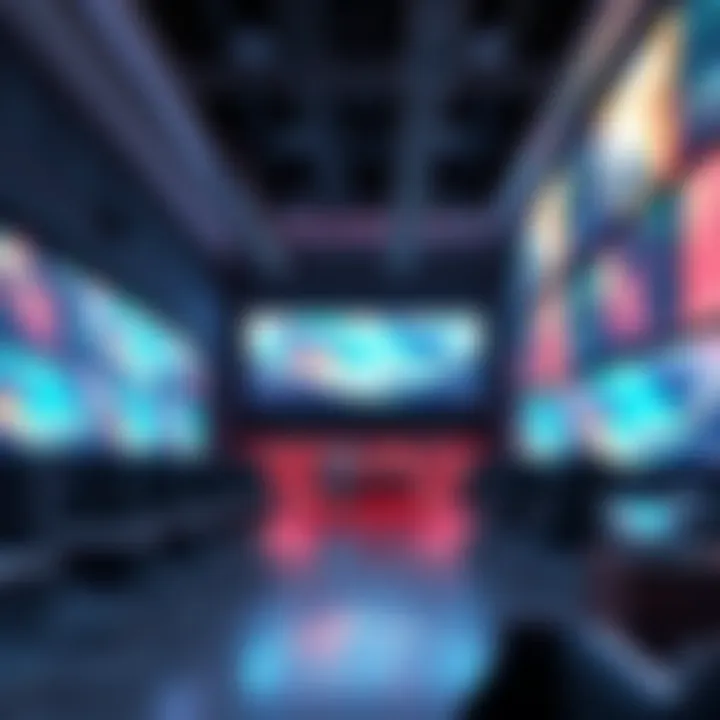 Creative installation of LED screens in a modern entertainment venue