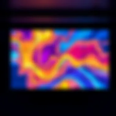 High-resolution LED video wall displaying vibrant graphics