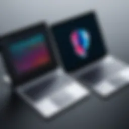 A laptop and iPad placed side by side showcasing their compatibility.