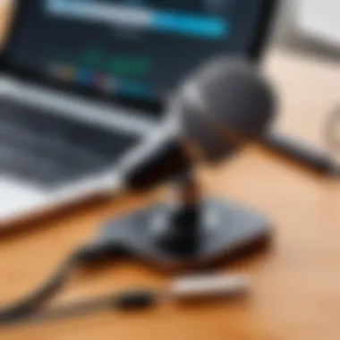 USB Microphone for Versatile Applications USB microphone connected to an iPad Pro showcasing versatility