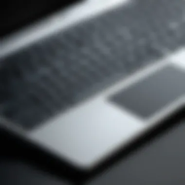 Close-up of Microsoft Surface Laptop keyboard and touchpad