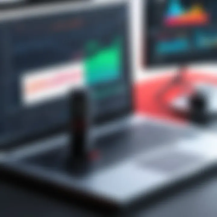 Technical analysis of voice recorder functionalities presented on a laptop.